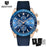 2021 Blue Men Watch Luxury Design Watches Silicone Band Male Wrist Watches Men's Chronograph Round Watch