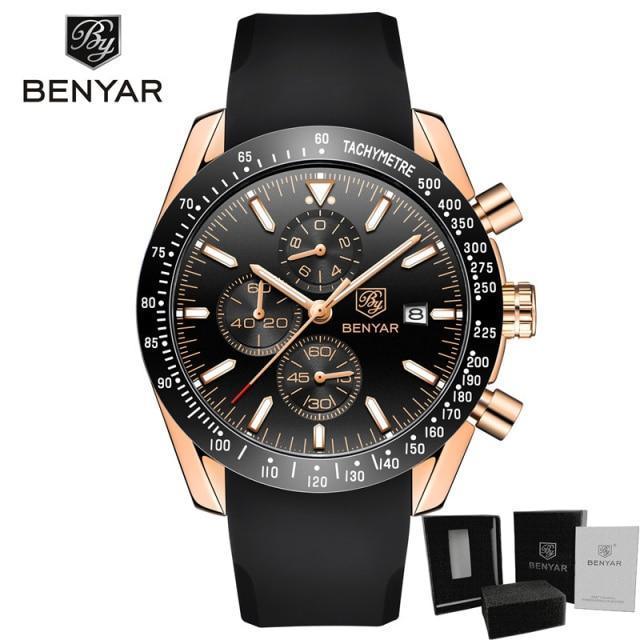 2021 Blue Men Watch Luxury Design Watches Silicone Band Male Wrist Watches Men's Chronograph Round Watch