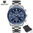 2021 Blue Men Watch Luxury Design Watches Silicone Band Male Wrist Watches Men's Chronograph Round Watch