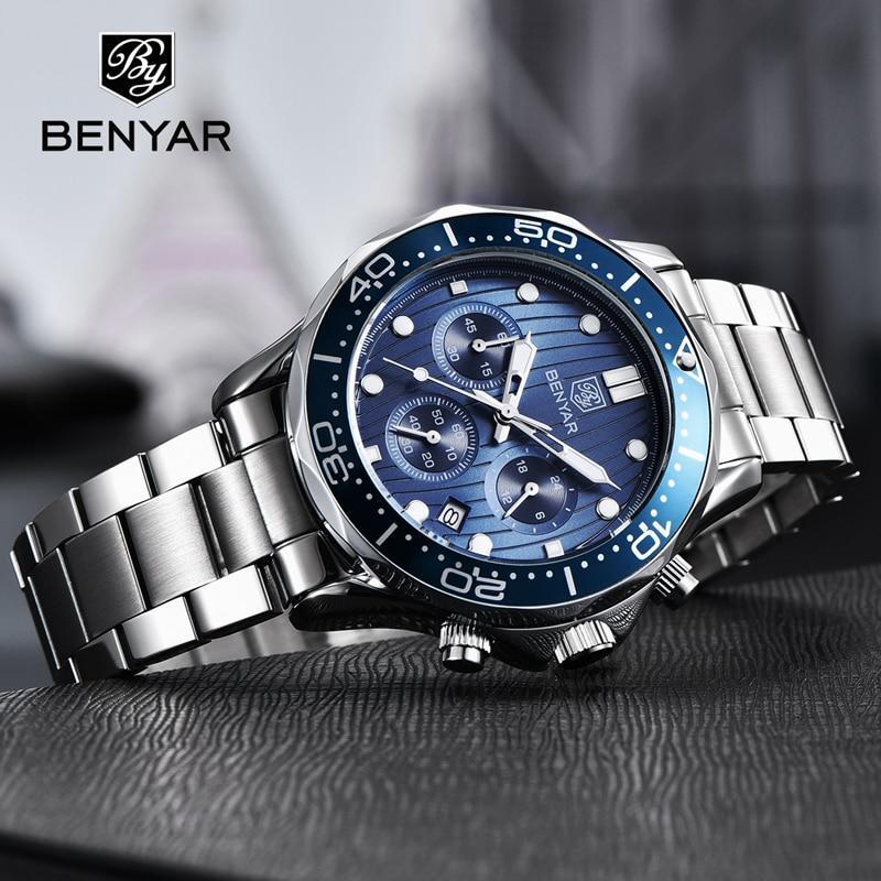 Luxury Sport Mens Watches Quartz Stylish Wrist Watch For Men Chronograph Waterproof and Scratch Resistant