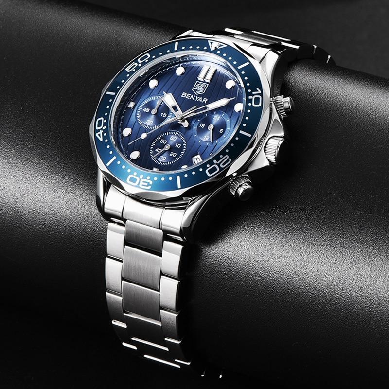 Luxury Sport Mens Watches Quartz Stylish Wrist Watch For Men Chronograph Waterproof and Scratch Resistant