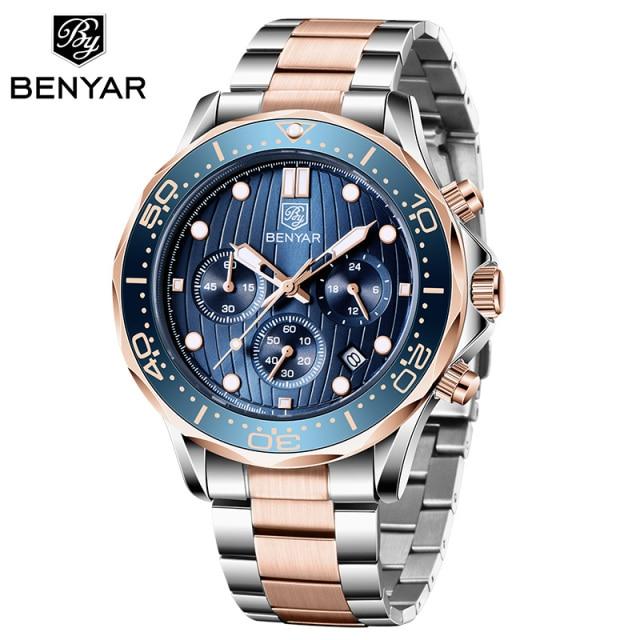 Luxury Sport Mens Watches Quartz Stylish Wrist Watch For Men Chronograph Waterproof and Scratch Resistant