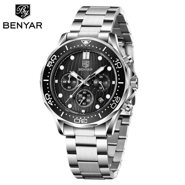 Luxury Sport Mens Watches Quartz Stylish Wrist Watch For Men Chronograph Waterproof and Scratch Resistant