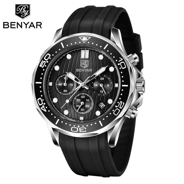 Luxury Sport Mens Watches Quartz Stylish Wrist Watch For Men Chronograph Waterproof and Scratch Resistant