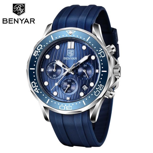 Luxury Sport Mens Watches Quartz Stylish Wrist Watch For Men Chronograph Waterproof and Scratch Resistant