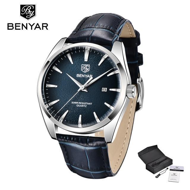 Leather Fashion Sport Men's Watches Luxury Military Quartz Analog Waterproof Men Watch