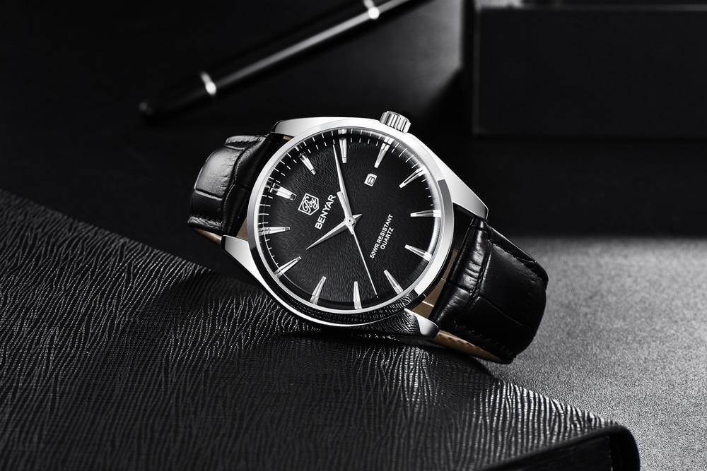 Leather Fashion Sport Men's Watches Luxury Military Quartz Analog Waterproof Men Watch