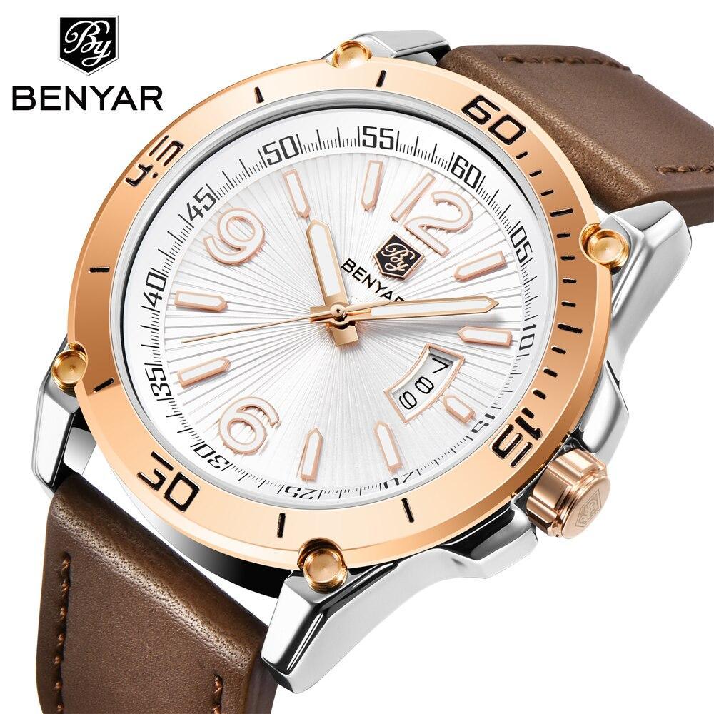 Top Luxury Fashion Mens Watches Quartz Casual Leather Design Sport Analog Waterproof Classic Wrist Watch