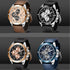 Multifunction Brown Luxury New Men's Watches Quartz Sport Chronograph Elegant Leather Bracelet Men Wrist Watch