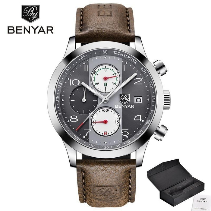 Luxury New Men's Sport Wrist Watches Military Leather Waterproof Watch Luminous Hands Mens Watches