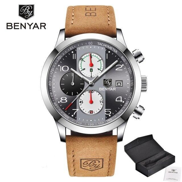 Luxury New Men's Sport Wrist Watches Military Leather Waterproof Watch Luminous Hands Mens Watches