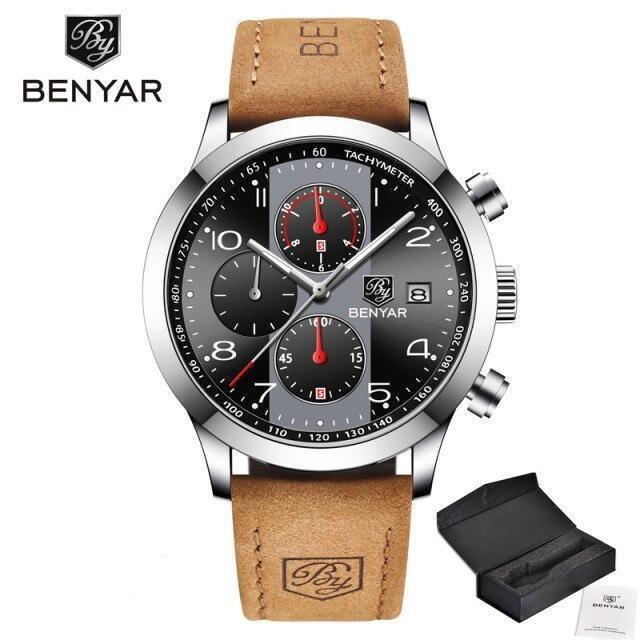 Luxury New Men's Sport Wrist Watches Military Leather Waterproof Watch Luminous Hands Mens Watches