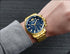 Luxury Men's Gold Business Watches Quartz Analogue Wristwatch Stainless Steel Waterproof Luminous Watch