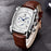 Luxury Business Men's Watches Brown Casual Wrist Leather Strap Waterproof Classic Rectangle Square Watch