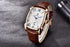 Luxury Business Men's Watches Brown Casual Wrist Leather Strap Waterproof Classic Rectangle Square Watch