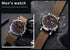 New Military Sport Watches Luxury Brown Leather Strap Quartz Wrist Watch Stylish Roller Watch For Men