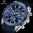 New 2021 Men Silver Blue Watch Business Analog Chronogragh Full Steel Luxury Casual Male Waterproof Sports Design Watches