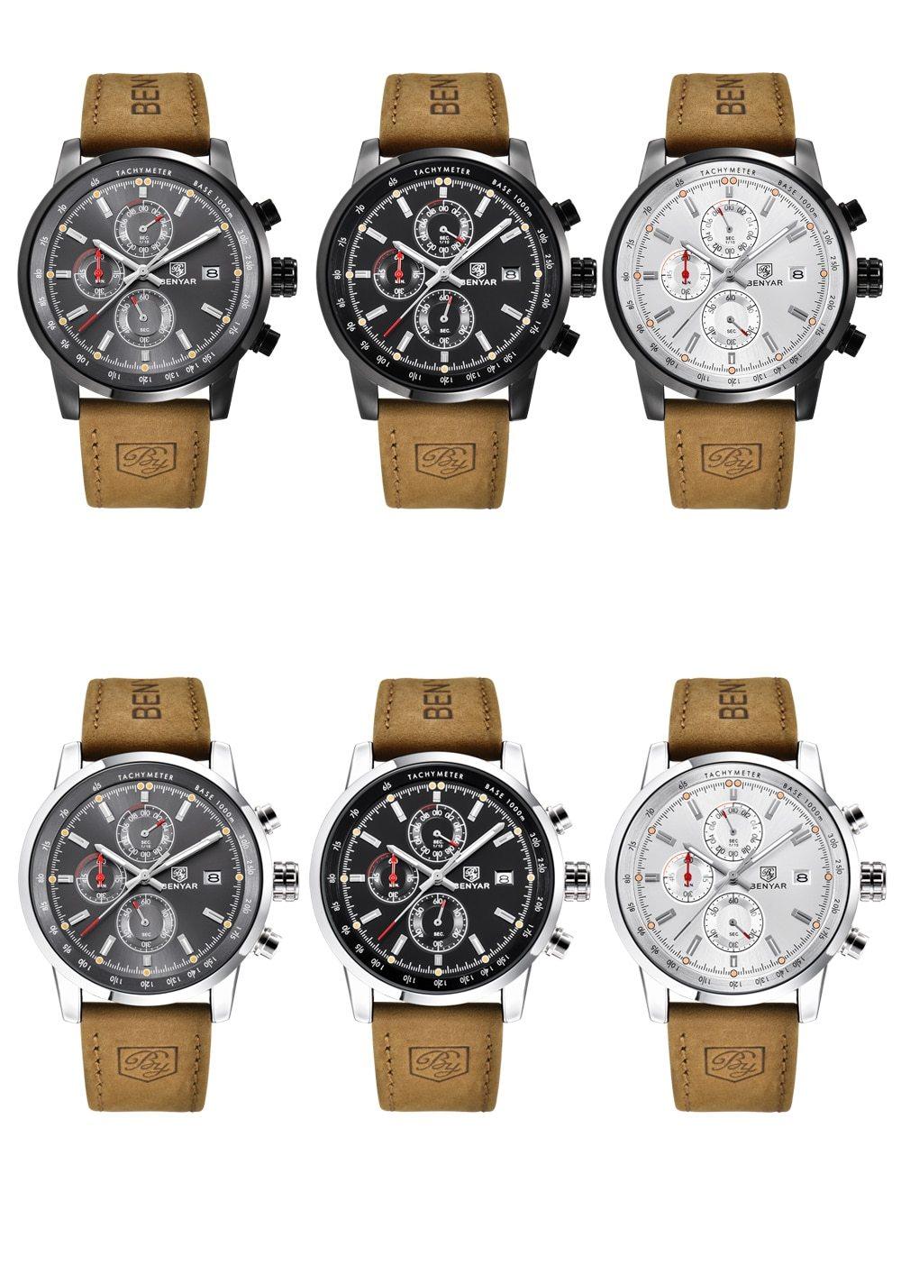 New Top Luxury Mens Watch Quartz Clock Waterproof Classic Automatic Chronograph Military Wrist Watches for Men