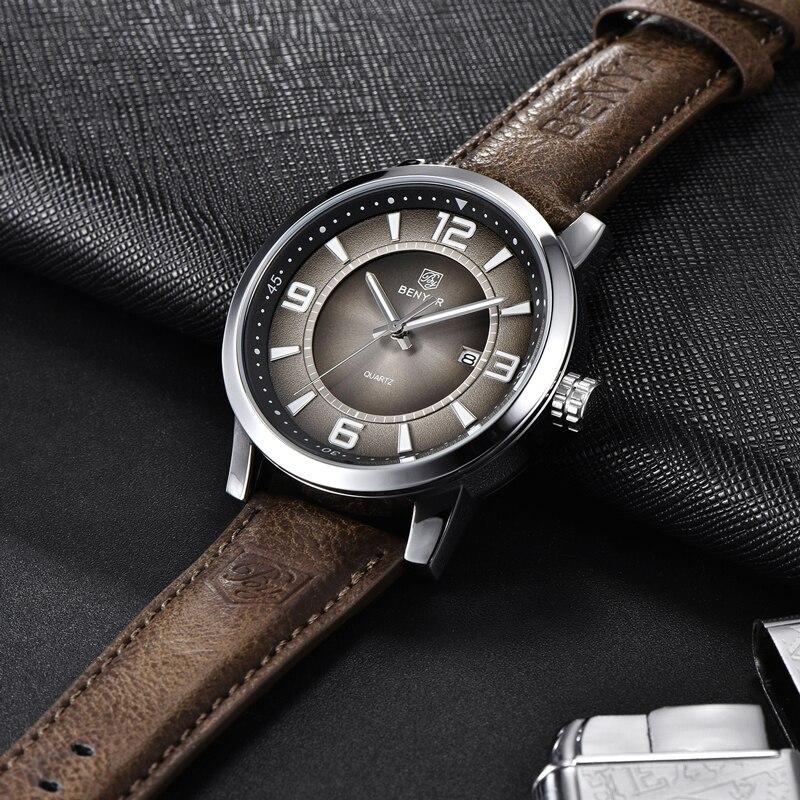 2021 New Simple Business Quartz Men Wristwatch Luxury Casual Leather Strap Waterproof Watch