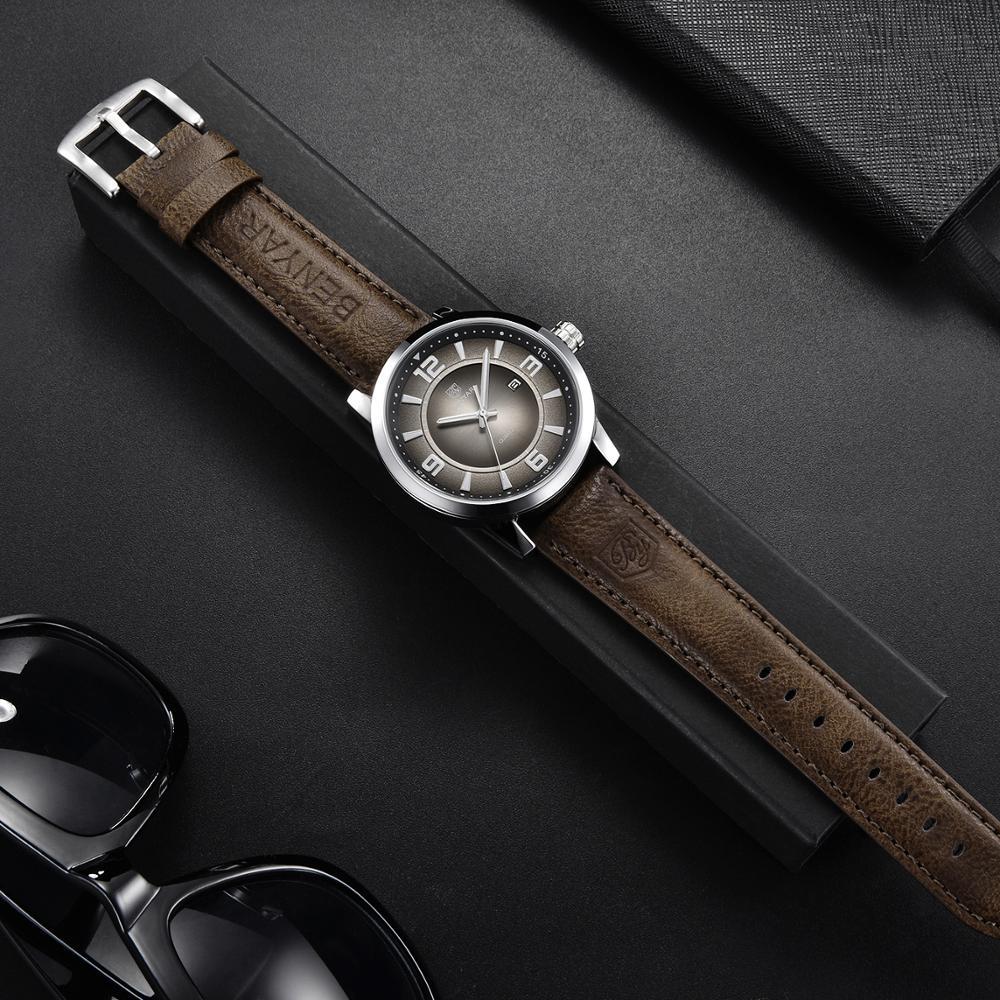 2021 New Simple Business Quartz Men Wristwatch Luxury Casual Leather Strap Waterproof Watch