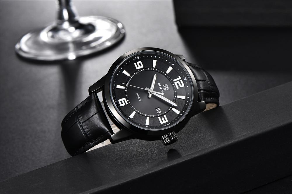 2021 New Simple Business Quartz Men Wristwatch Luxury Casual Leather Strap Waterproof Watch