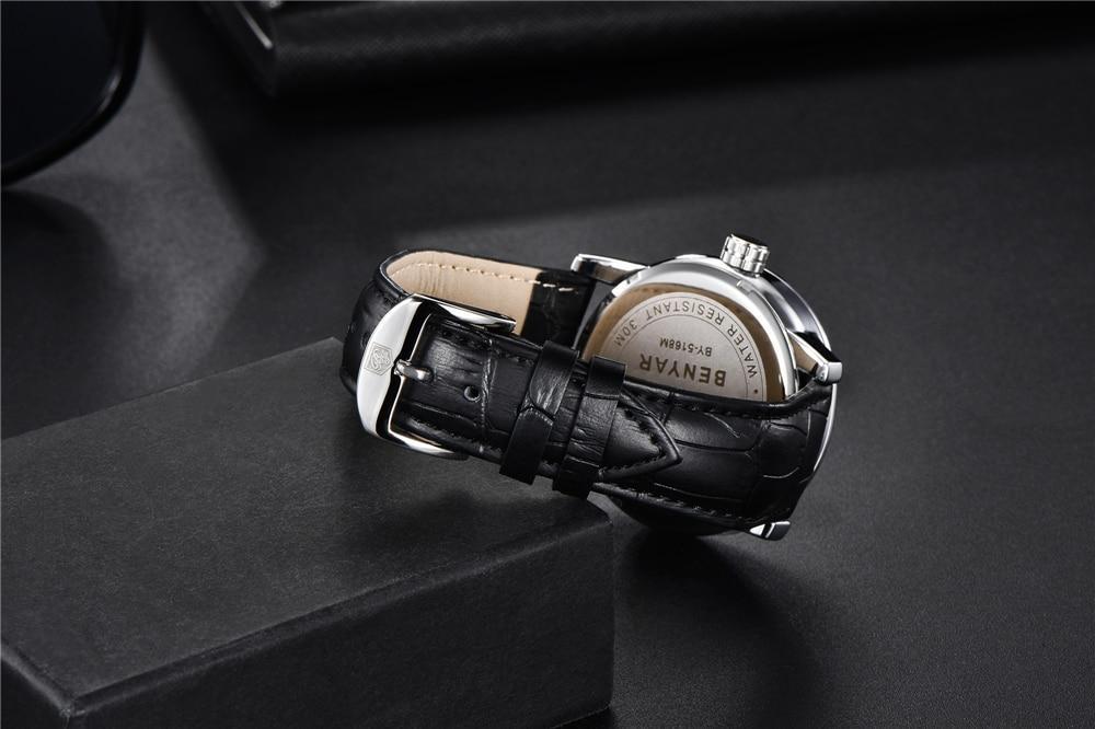 2021 New Simple Business Quartz Men Wristwatch Luxury Casual Leather Strap Waterproof Watch