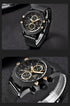 Sport Chronograph Fashion Luxury Men Watches Mesh & Rubber Band Waterproof Quartz Gold Watch For Men