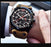 Mens Military Army Watches Analog Chronograph Watch Genuine Leather Strap Sports Casual Waterproof Male Quartz Wristwatch