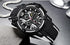 Modern Men's Black Quartz Watches Sports Silicone Strap Luminous Hands Wristwatch Luxury Waterproof Analog Watch