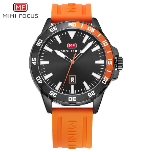 Sport Orange Mens Watch Waterproof Quartz Analog Watches Fashion Silicone Strap Classic Design For Men