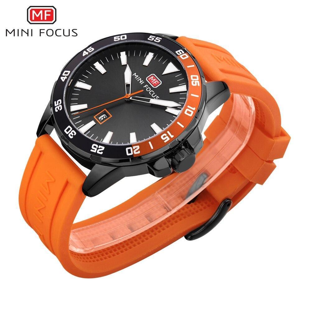 Sport Orange Mens Watch Waterproof Quartz Analog Watches Fashion Silicone Strap Classic Design For Men