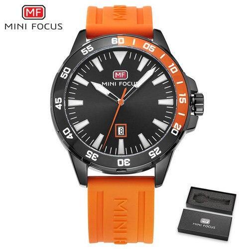 Sport Orange Mens Watch Waterproof Quartz Analog Watches Fashion Silicone Strap Classic Design For Men