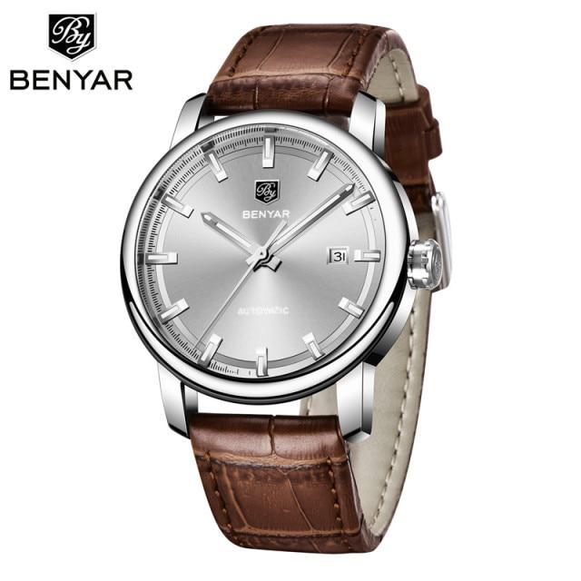 Classic New Sport Watch Top Luxury Automatic Mechanical Male Watches Water Resistent Genuine Leather Casual Men Wristwatch