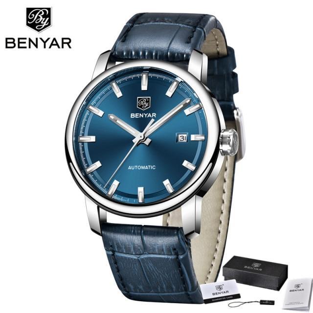 Classic New Sport Watch Top Luxury Automatic Mechanical Male Watches Water Resistent Genuine Leather Casual Men Wristwatch