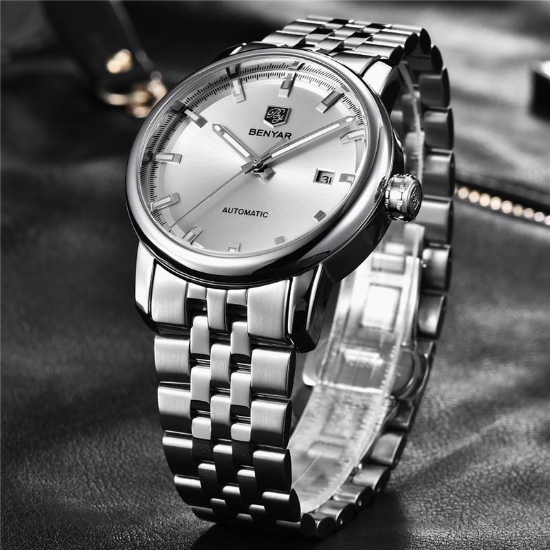 Classic New Sport Watch Top Luxury Automatic Mechanical Male Watches Water Resistent Genuine Leather Casual Men Wristwatch