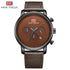 Fashion Multifunctional Mens Watches Sport Quartz Round Analog Watches Modern Leather Strap Design