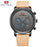 Fashion Multifunctional Mens Watches Sport Quartz Round Analog Watches Modern Leather Strap Design