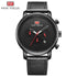 Fashion Multifunctional Mens Watches Sport Quartz Round Analog Watches Modern Leather Strap Design