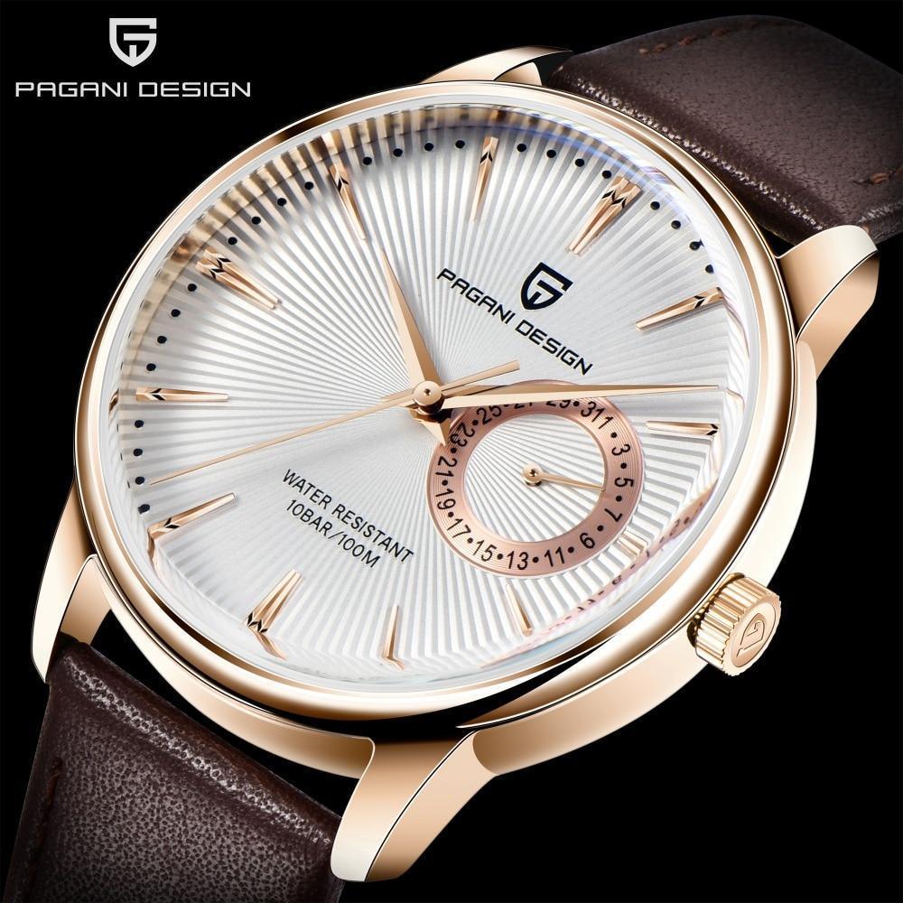 New Simple Luxury Mens Quartz Watch Casual Leather Strap Design Waterproof Comfortable Wrist Watch For Men