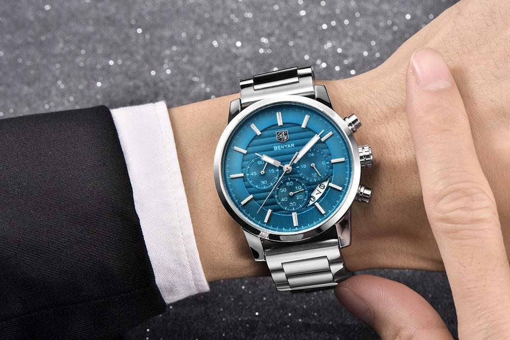 Sport Business Chronograph Steel Men Watches Top Luxury Quartz Male Analog Fashion Watchwrist