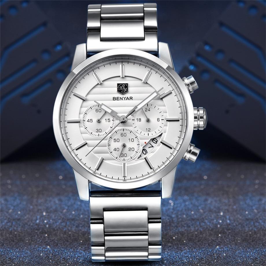 Sport Business Chronograph Steel Men Watches Top Luxury Quartz Male Analog Fashion Watchwrist