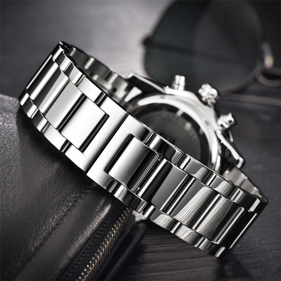 Sport Business Chronograph Steel Men Watches Top Luxury Quartz Male Analog Fashion Watchwrist