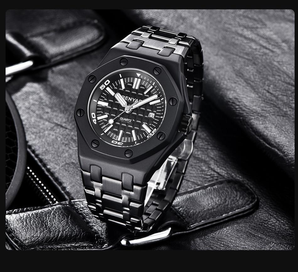 Luxury Stainless Steel Quartz Watch Men Military Watch Causal Fashion Excellent Wristwatch