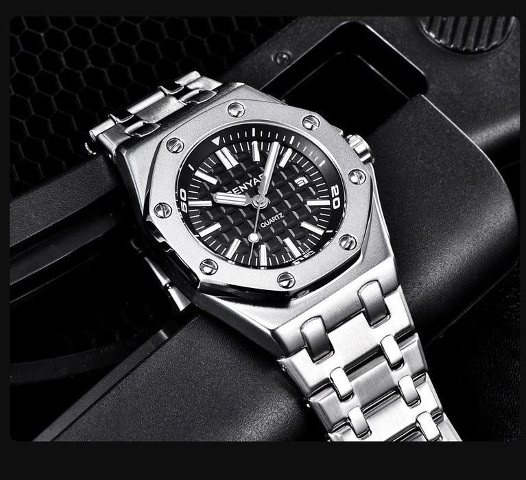 Luxury Stainless Steel Quartz Watch Men Military Watch Causal Fashion Excellent Wristwatch