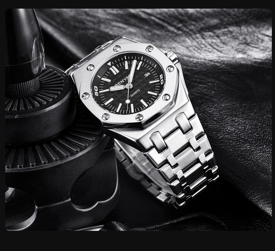 Luxury Stainless Steel Quartz Watch Men Military Watch Causal Fashion Excellent Wristwatch