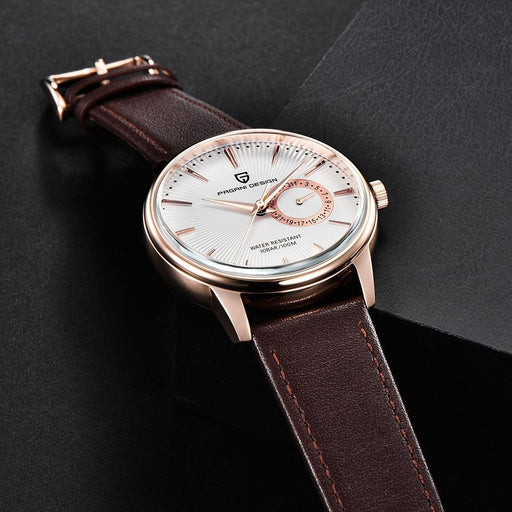 New Simple Luxury Mens Quartz Watch Casual Leather Strap Design Waterproof Comfortable Wrist Watch For Men