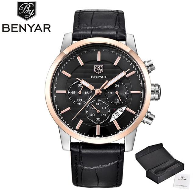 Luxury Men's Business Watches Fashion Watch Waterproof For Men's Casual Sport Leather Strap