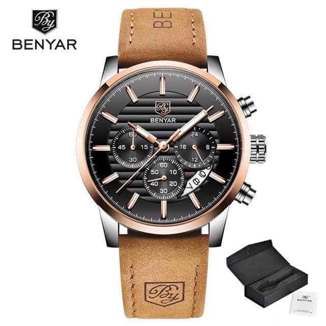 Luxury Men's Business Watches Fashion Watch Waterproof For Men's Casual Sport Leather Strap