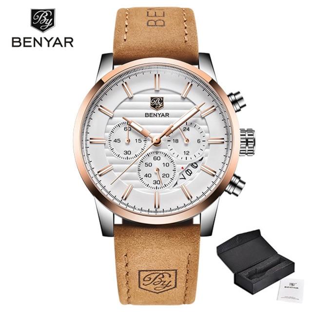 Luxury Men's Business Watches Fashion Watch Waterproof For Men's Casual Sport Leather Strap