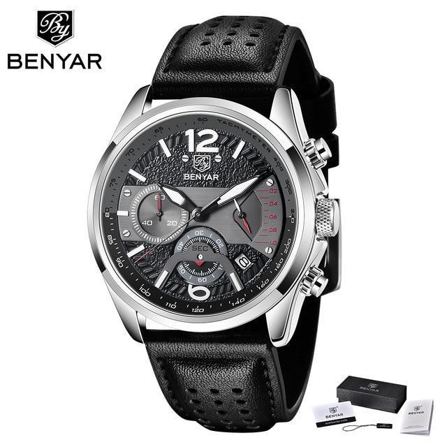 New Men Watch Top Sport Design Waterproof Men Quartz Military Wristwatch  Leather Strap Analog Men Watch